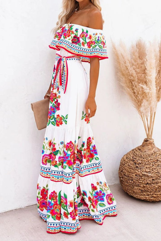 Floral Off Shoulder Maxi Dress