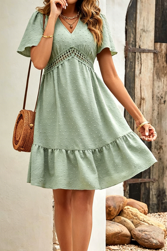Waist Short Sleeve Dress