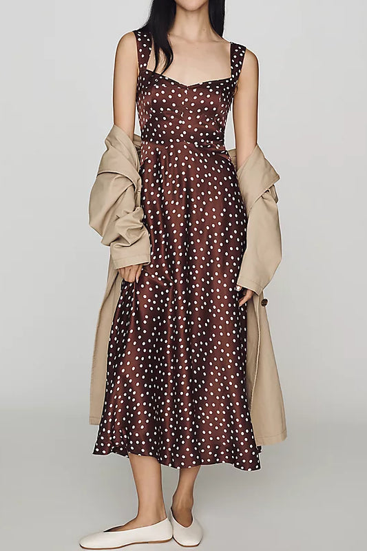 Polka Dot Sleeveless Slip Dress