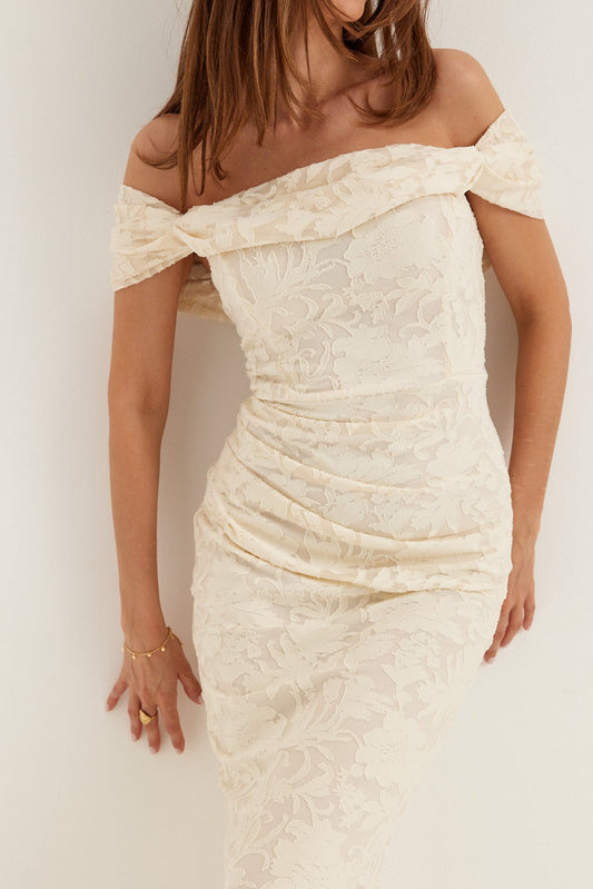 Off Shoulder Lace Mermaid Gown