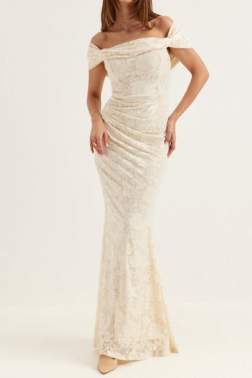Off Shoulder Lace Mermaid Gown