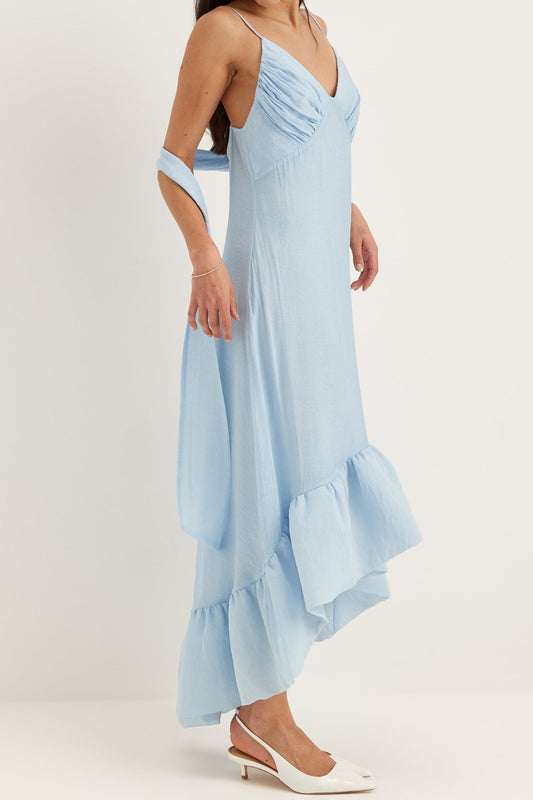 V-Neck Cami High-Low Midi Dress