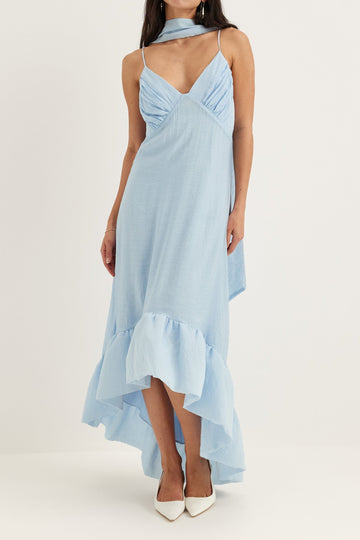V-Neck Cami High-Low Midi Dress