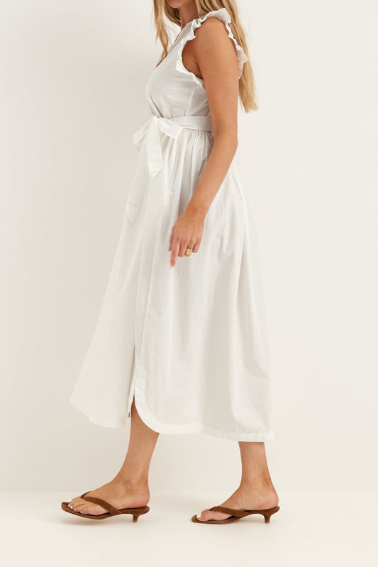 Sleeveless Tie Waist Midi Dress
