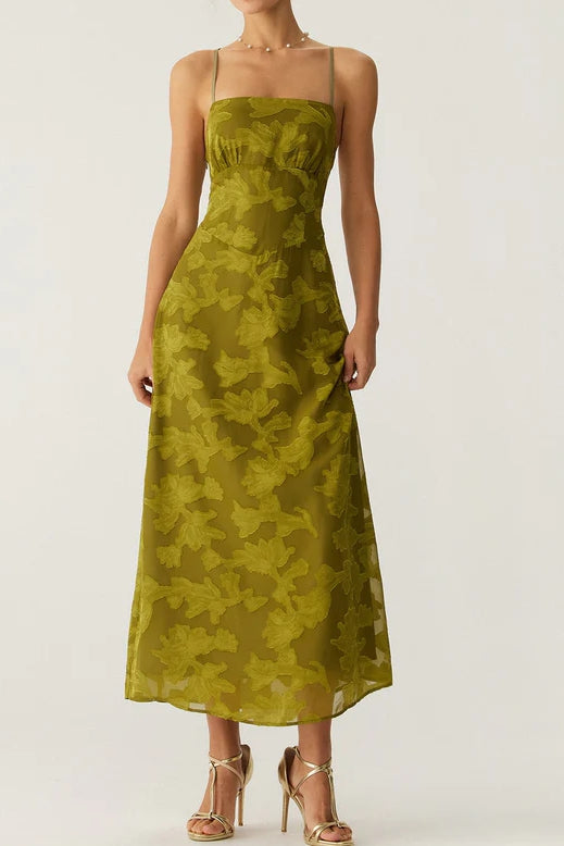 Floral Ruched Backless Slip Maxi Dress