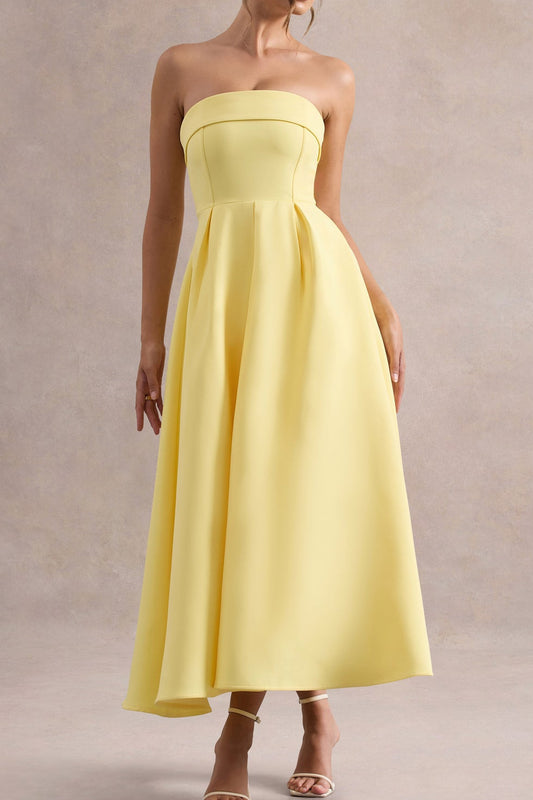 Bandeau Skater A-Line Midi Dress