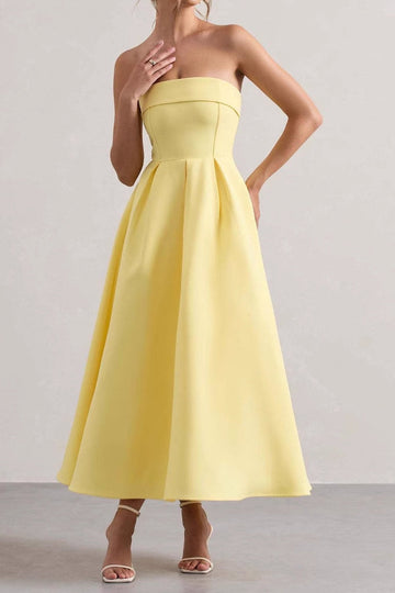 Bandeau Skater A-Line Midi Dress