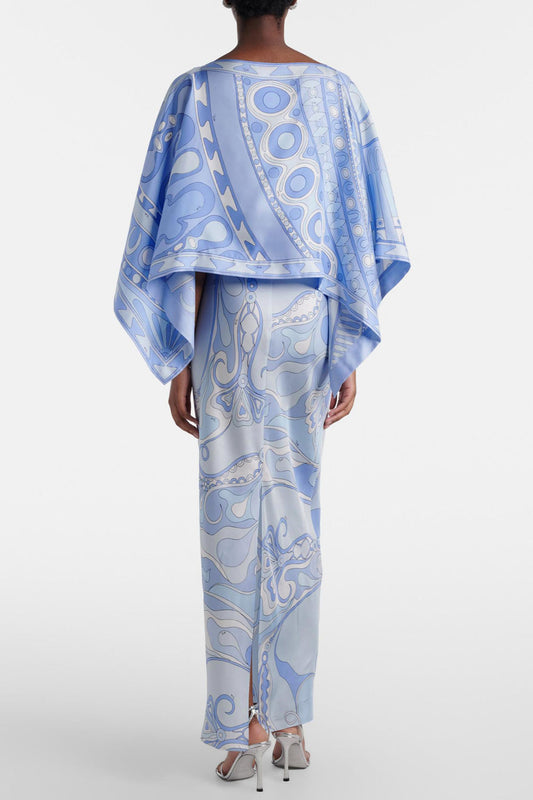 Abstract Print Batwing Maxi Dress