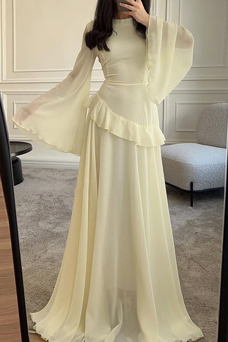 Ruffle Bell Sleeve Maxi Dress