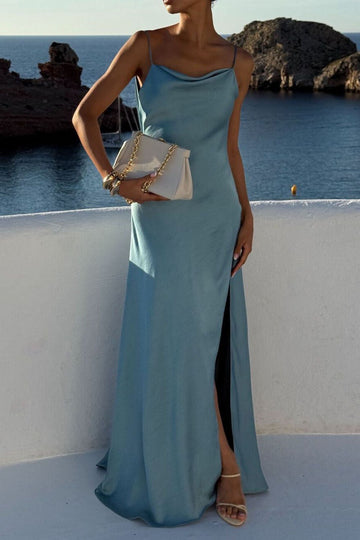 Cowl Neck Split Resort Maxi Dress