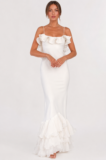 Ruffle Strap Mermaid Maxi Dress
