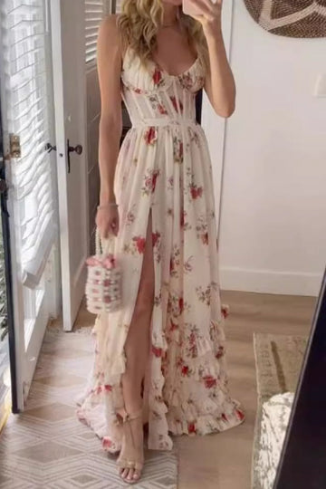 Floral Ruffle Tiered Maxi Dress
