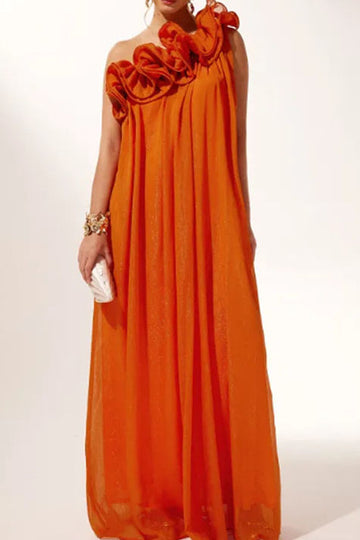 Off Shoulder Ruffle Resort Maxi Dress
