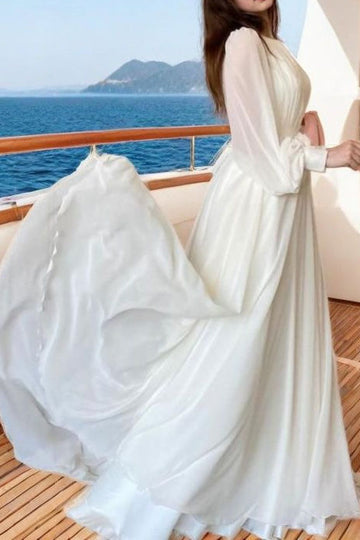 Long Sleeve Pleated Maxi Dress