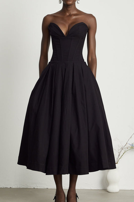 Sweetheart Corset Pleated Full Skirt Gown