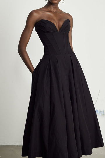 Sweetheart Corset Pleated Full Skirt Gown