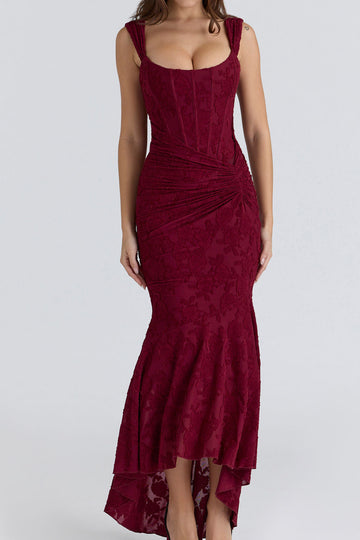 Off Shoulder Lace Corset Maxi Dress