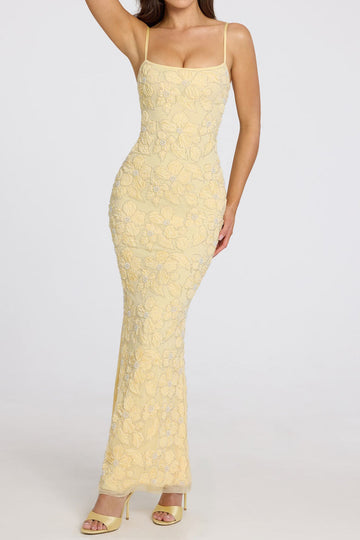 Floral Embroidered Cami Maxi Dress