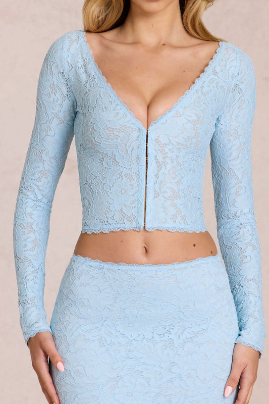 Lace Cardigan Mini Skirt Set