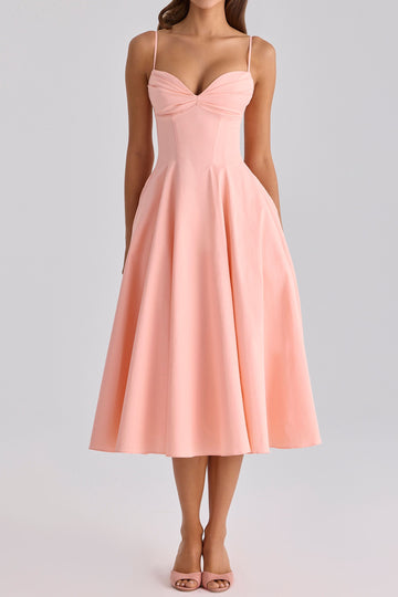 Twist Bustier A-Line Midi Dress