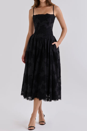 Floral Lace Cami Midi Dress