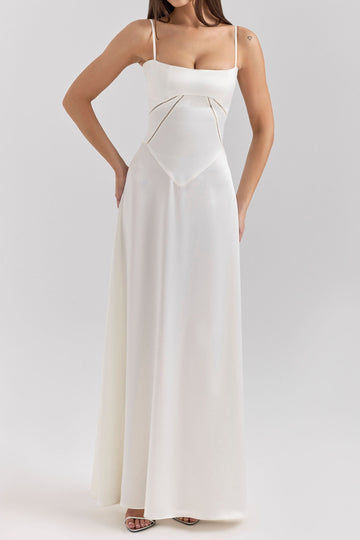 Spaghetti Strap Cutout Corset Maxi Dress