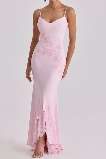 Embroidered Lace Slip Maxi Dress