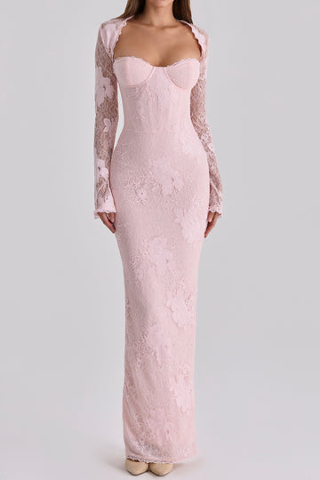 Long Sleeve Lace Bodycon Maxi Dress