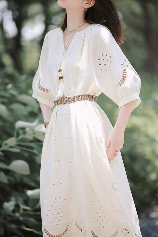 Boho Chic Openwork Dress