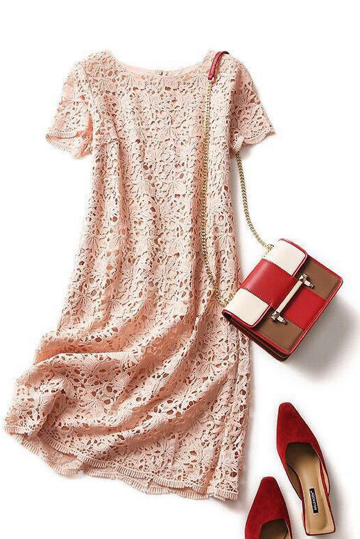 Fashionable lace hollow-out dress
