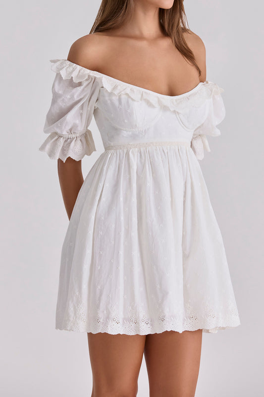 Puff Sleeve Ruffle Babydoll Mini Dress