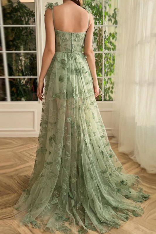 Embroidered Cami Split Maxi Dress