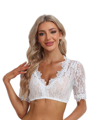 Women's Halloween Beer Festival Lace-Paneled Shirt Top