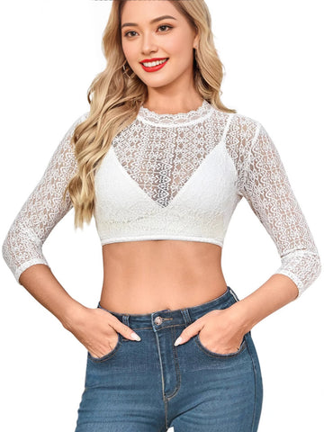 Oktoberfest Ladies Elegant Classic Halloween Lace-Paneled Shirt Top