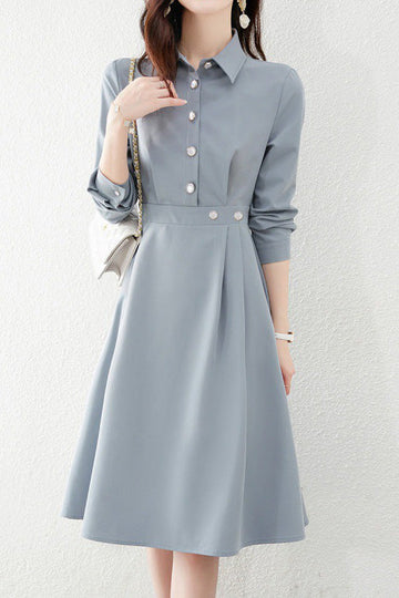 Fashionable Waist-Slimming Shirt Dress